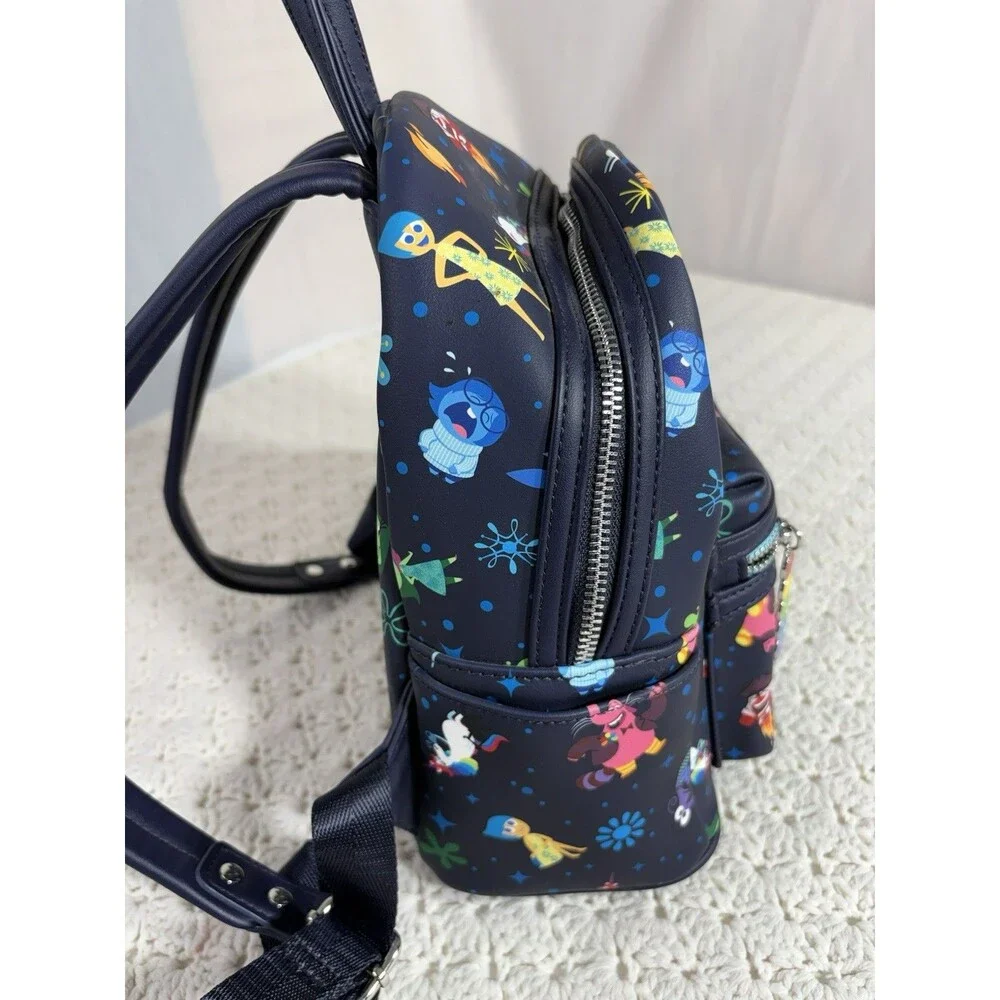 Disney Parks Exclusive Loungefly Inside Out Black w/Blue Mini Backpack EUC